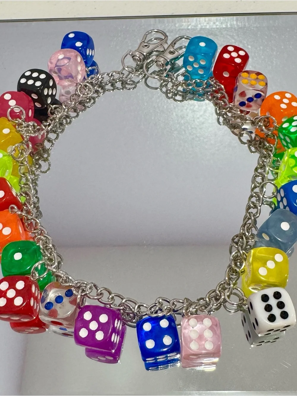 New Multicolor Dice Bag Chain 18 inches